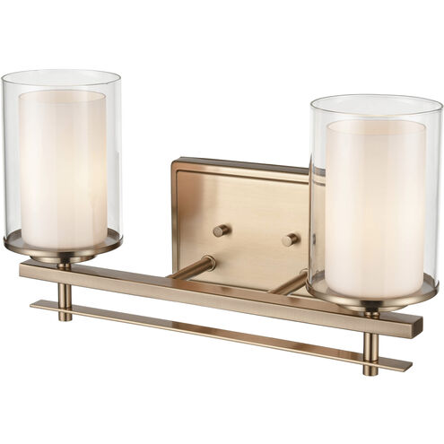 Huderson 2 Light 16 inch Modern Gold Vanity Light Wall Light